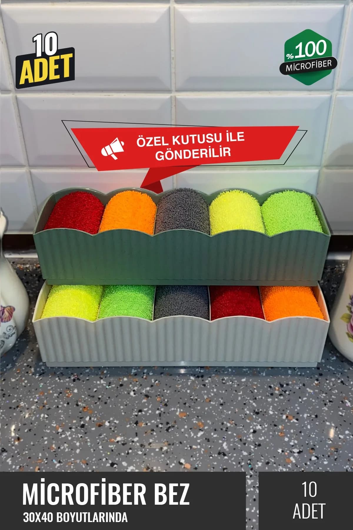 Mikrofiber Temizlik Bezi 10'lu Özel Kutulu Avantajlı Paket - Görsel 2