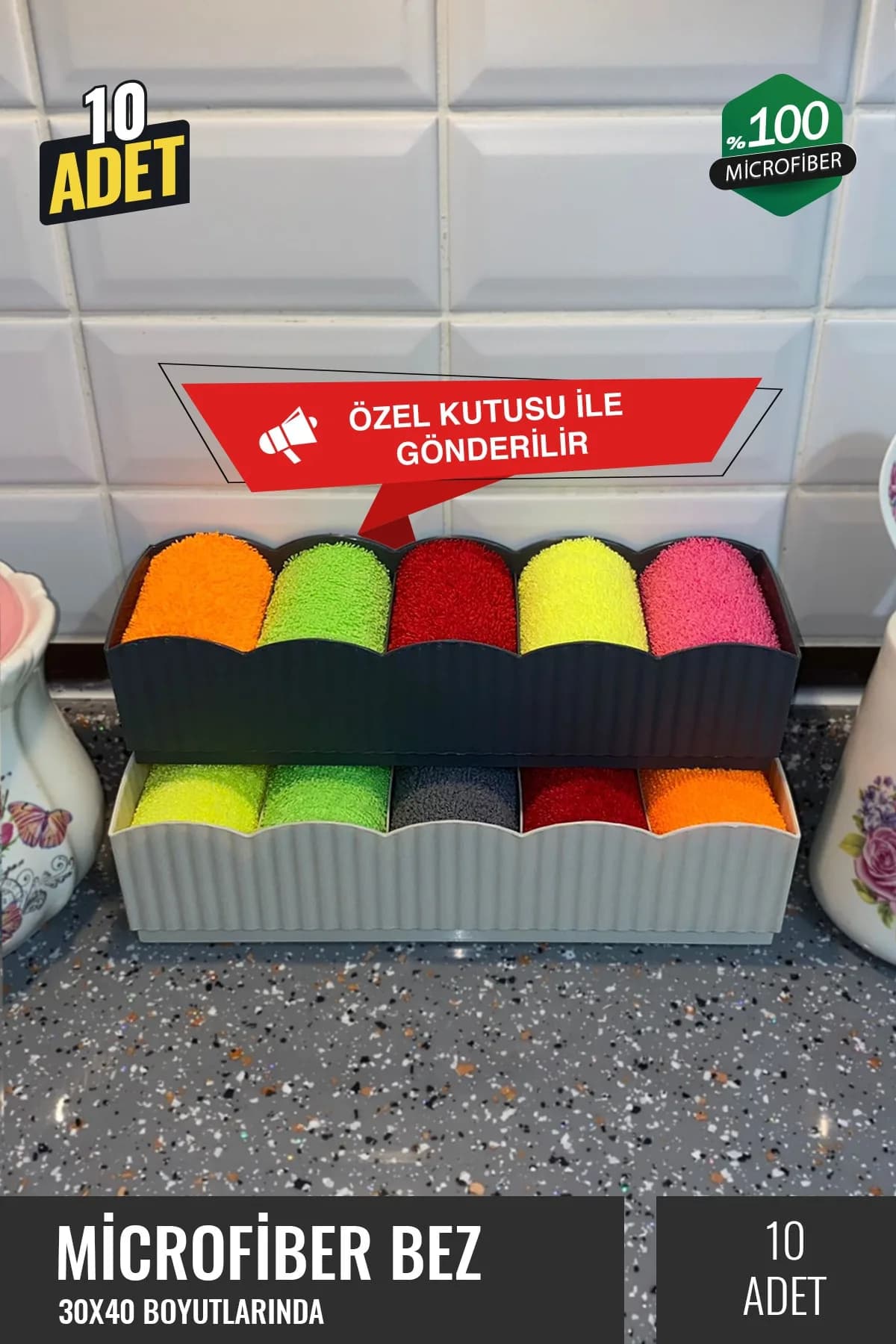 Mikrofiber Temizlik Bezi 10'lu Özel Kutulu Avantajlı Paket - Görsel 3