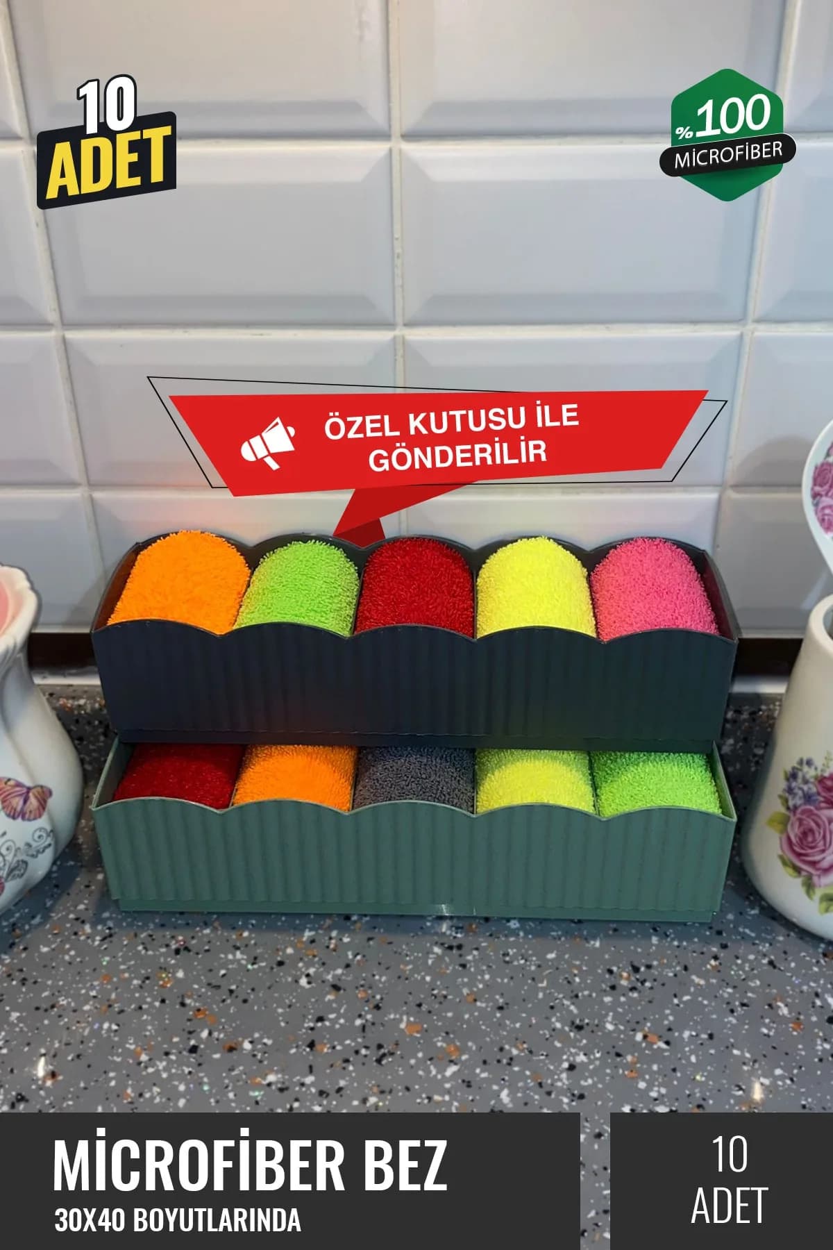 Mikrofiber Temizlik Bezi 10'lu Özel Kutulu Avantajlı Paket - Görsel 4